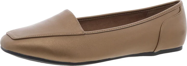 Womens Padded Insole Faux Leather Loafers