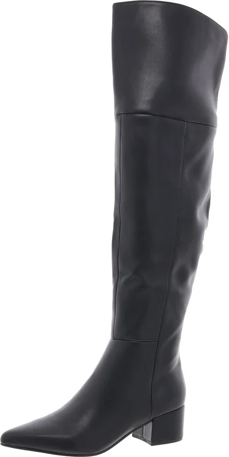 Womens Padded Insole Faux Leather Over-The-Knee Boots