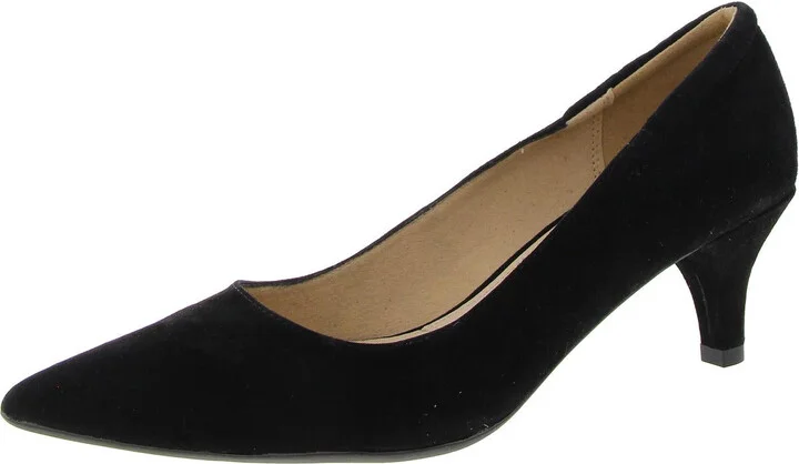 Womens Padded Insole Suede Kitten Heels