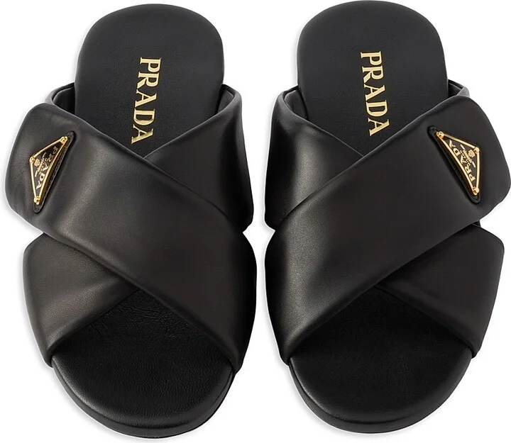 Women's Padded Nappa Leather Slides - White - Size 9 - Image 6