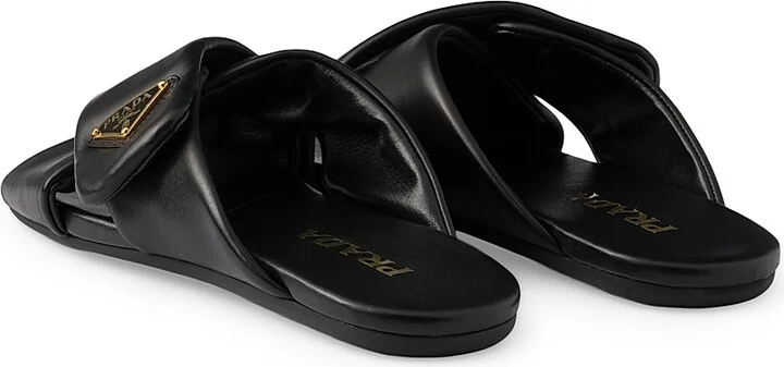Women's Padded Nappa Leather Slides - White - Size 9 - Image 7
