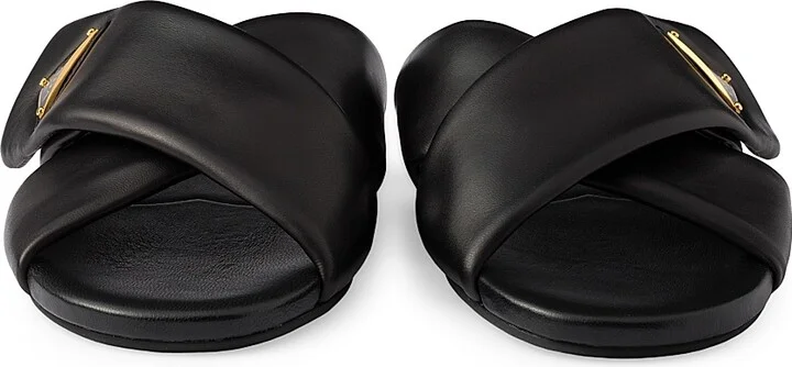Women's Padded Nappa Leather Slides - White - Size 9 - Image 8