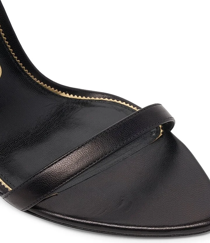 Women's Padlock 105 Leather Point-Toe Ankle-Strap Sandals - Black - Size 7 - Image 4