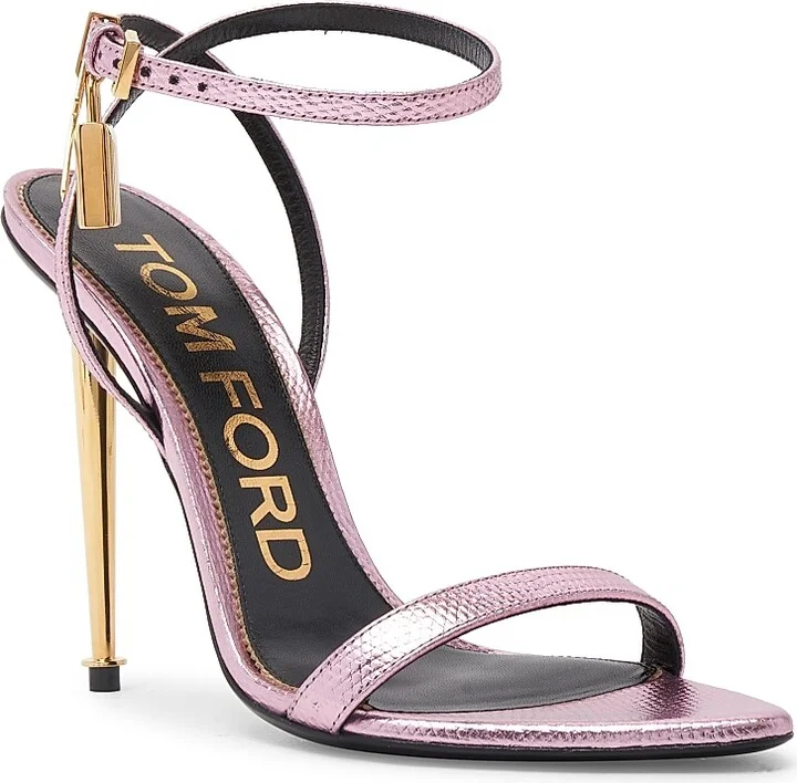 Women's Padlock 105 Leather Point-Toe Ankle-Strap Sandals - Black - Size 7 - Image 6