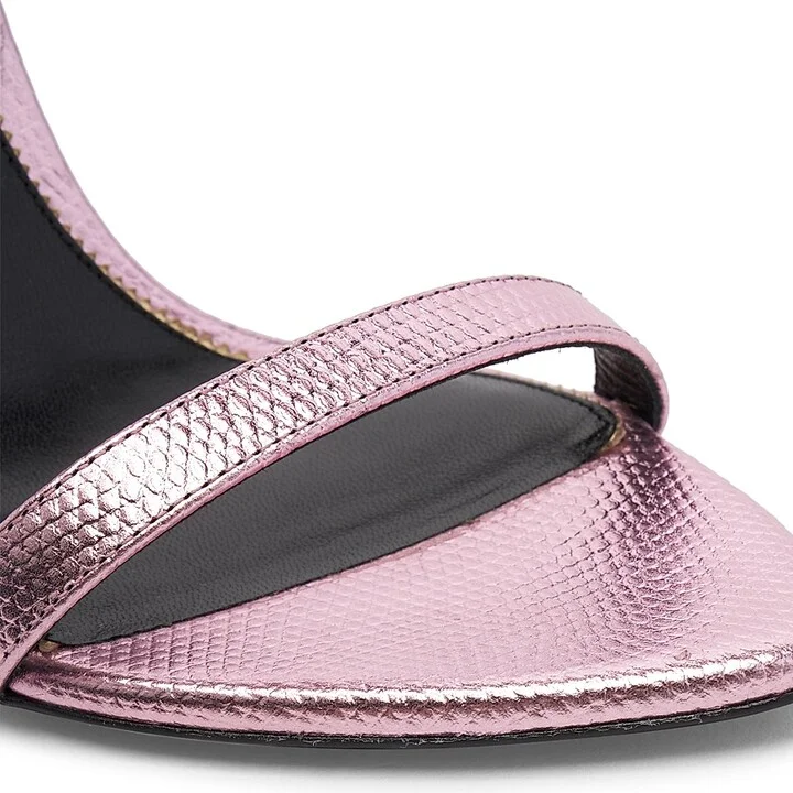 Women's Padlock 105 Leather Point-Toe Ankle-Strap Sandals - Black - Size 7 - Image 8