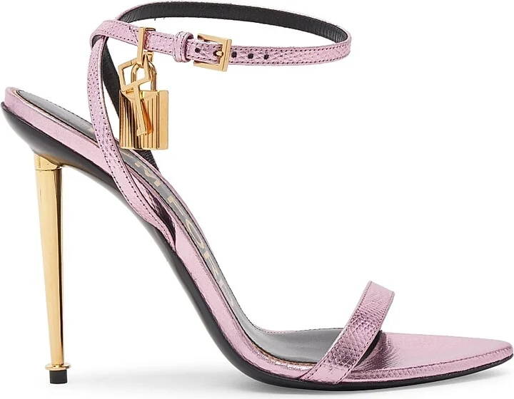 Women's Padlock 105 Leather Point-Toe Ankle-Strap Sandals - Black - Size 7 - Image 10