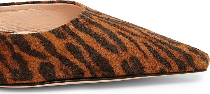 Women's Padlock 55MM Ocelot Print Suede Slingback Pumps - Brown Whisky - Size 6 - Image 5