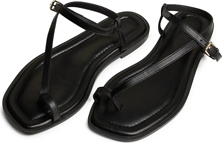 Women's Pae Sheepskin Leather Sandals - Black - Size 8 - Image 4