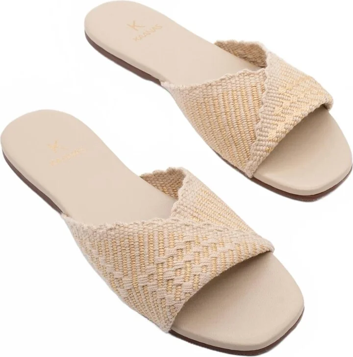 Women's Paiage Handwoven Slide Sandal In Beige