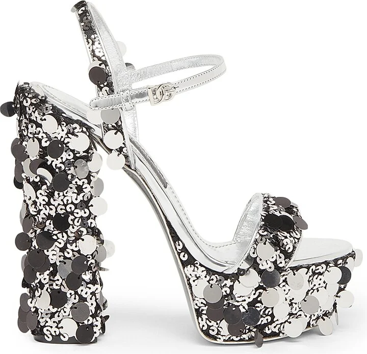 Women's Paillettes 140MM Platform Sandals - Size 5