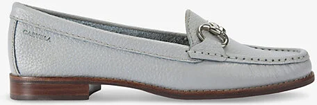 Womens Pale Blue Click Chain-Embellished Flat Leather Loafers Eur 42/ 9 Uk Women