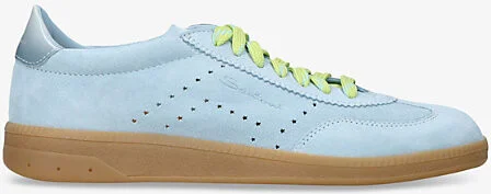 Womens Pale Blue Oly Pulse Suede Low-Top Trainers Eur 38/5 Uk Women