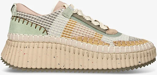 Womens Pale Green Nama Runner Low-Top Mesh and Woven Trainers Eur 37 / 4 Uk Women