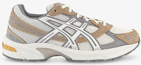 Womens Pale Oak Clay Grey Gel 1130 Suede and Mesh Low-Top Trainers 8