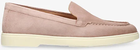 Womens Pale Pink Almond-Toe Suede Loafers Eur 39 / 6 Uk Women