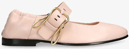 Womens Pale Pink Astaire Mary-Jane Ballerina Leather Flats Eur 36 / 3 Uk Women
