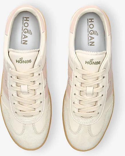 Womens Pale Pink Cool Logo-Patch Leather Low-Top Trainers Eur 39.5 / 6.5 Uk Women - Image 2