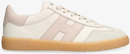 Womens Pale Pink Cool Logo-Patch Leather Low-Top Trainers Eur 39.5 / 6.5 Uk Women