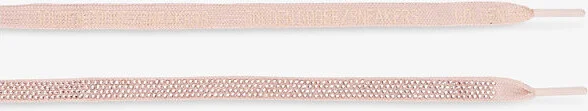 Womens Pale Pink Crystal-Embellished Woven Shoe Laces L - Image 2