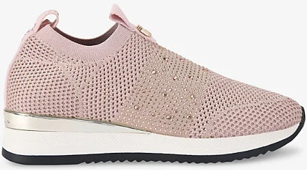Womens Pale Pink Janeiro 2 Crystal-Embellished Knitted Low-Top Trainers Eur 39 / 6 Uk Women