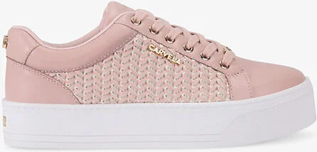 Womens Pale Pink Sardinia Logo-Embossed Faux-Leather Low-Top Trainers Eur 41 / 8 Uk Women