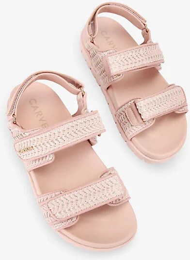 Womens Pale Pink Sardinia Woven Sandals Eur 37 / 4 Uk Women - Image 2