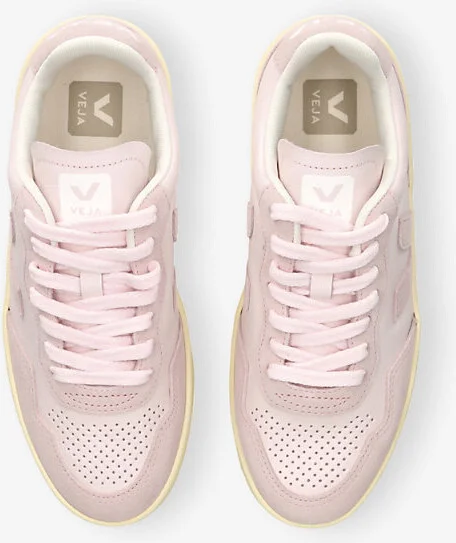 Womens Pale Pink V-90 Logo-Embroidered Leather Low-Top Trainers Eur 41 / 8 Uk Women - Image 2