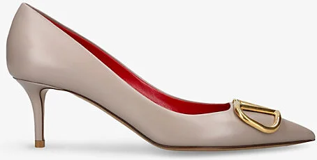 Womens Pale Pink Vlogo Signature 60 Leather Pumps Eur 39.5 / 6.5 Uk Women