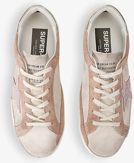 Womens Pale Pink Women's Superstar 25728 Star-Applique Low-Top Suede Trainers Eur 36 / 3 Uk Women - Image 2