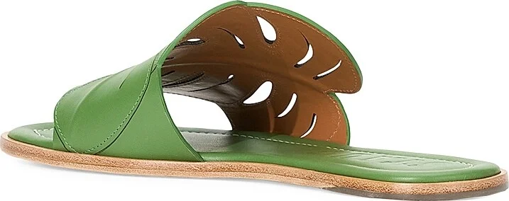 Women's Palm Leather Flat Sandals - Leaf - Size 5 - Image 3