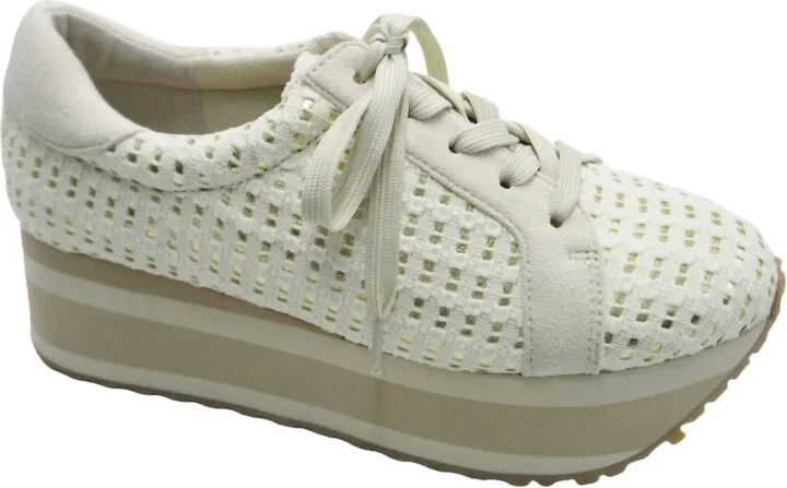 Women's Paloma-4 Platform Sneaker In Cream And Gold