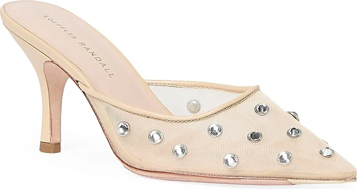 Women's Paloma 80MM Embellished Mesh Mules - Black - Size 9 - Image 5