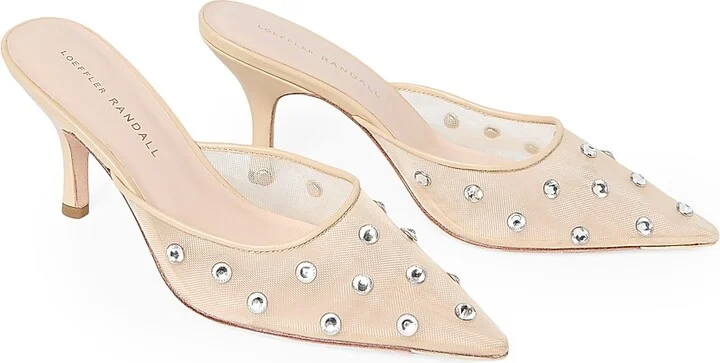 Women's Paloma 80MM Embellished Mesh Mules - Black - Size 9 - Image 7