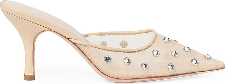 Women's Paloma 80MM Embellished Mesh Mules - Black - Size 9 - Image 8