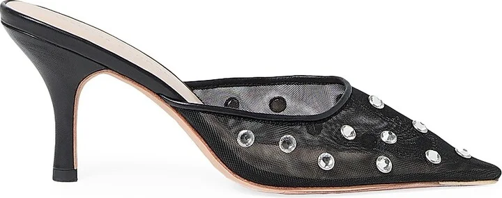 Women's Paloma 80MM Embellished Mesh Mules - Black - Size 9