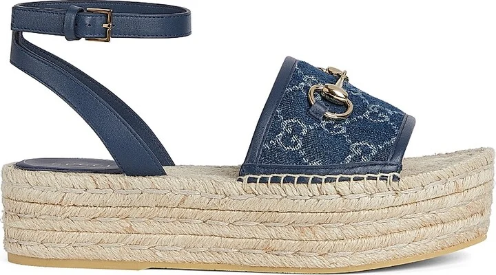 Women's Paloma Cotton Platform Espadrille Sandals - Denim Azure - Size 5