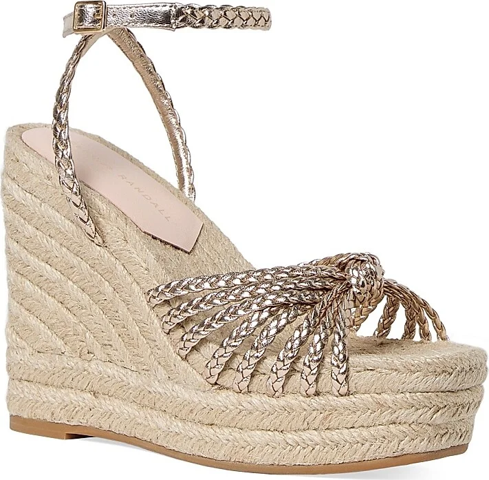 Women's Pamela Mignon 130MM Knot Wedge Sandals - Champagne Natural - Size 11 - Image 2
