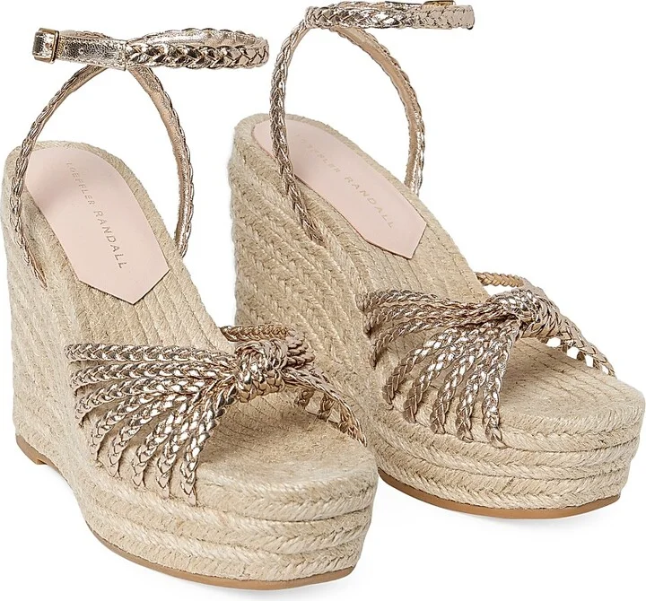 Women's Pamela Mignon 130MM Knot Wedge Sandals - Champagne Natural - Size 11 - Image 3