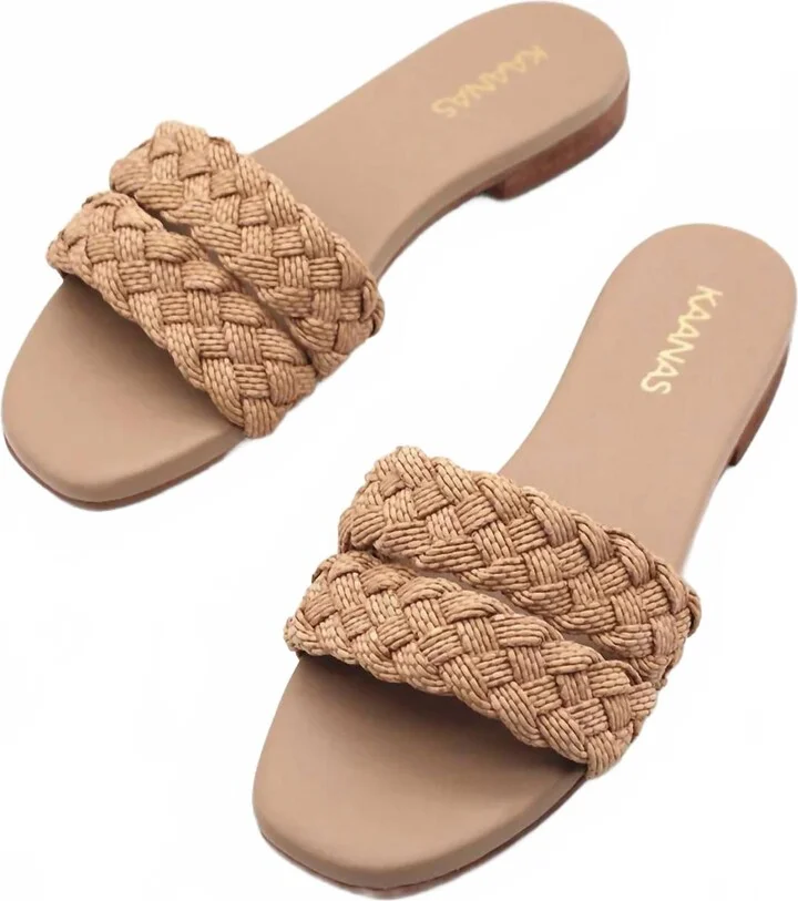 Women's Papagayo Double Braid Slide Sandals In Camel