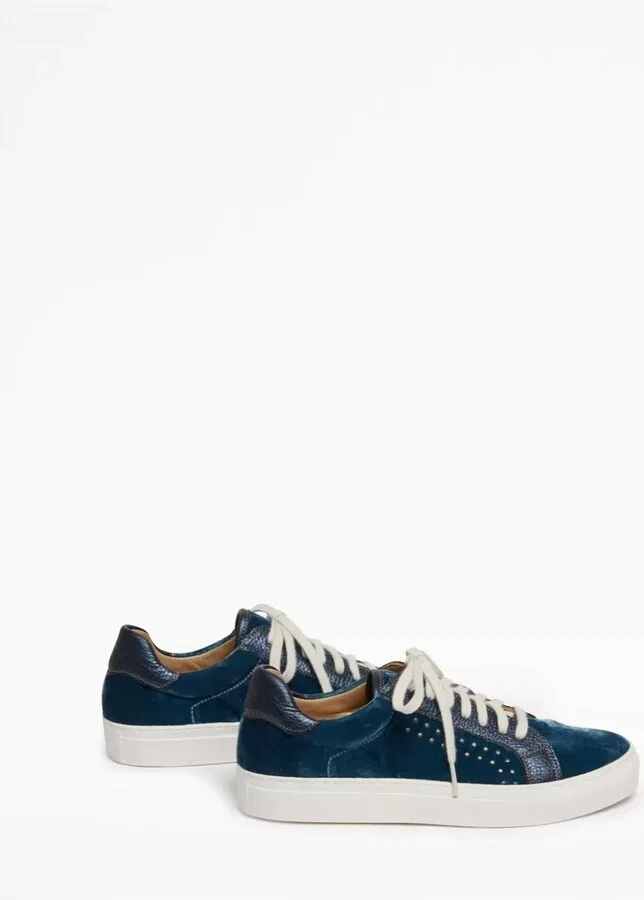 Women's Paradise Velvet Metallic Trainer In Indigo/ink