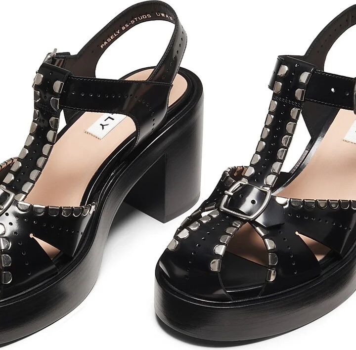 Women's Pasely 85MM Studded Block Heels - Black - Size 5.5 - Image 2