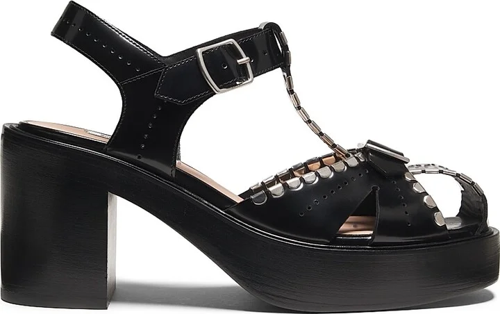Women's Pasely 85MM Studded Block Heels - Black - Size 5.5