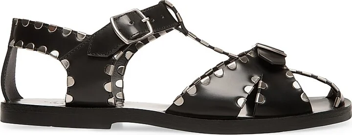 Women's Pasely Leather Fisherman Sandals - Black - Size 5.5