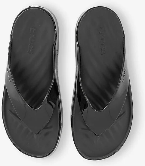 Womens Patent Black Getaway Rubber Platform Sandals Eur 40 / 7 Uk Women - Image 2