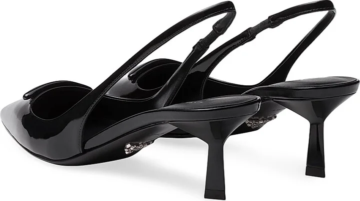 Women's Patent Leather 55MM Slingback Pumps - Black - Size 6 - Image 4