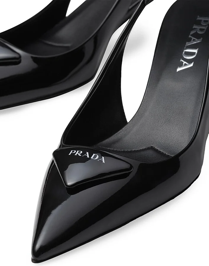 Women's Patent Leather 55MM Slingback Pumps - Black - Size 6 - Image 5