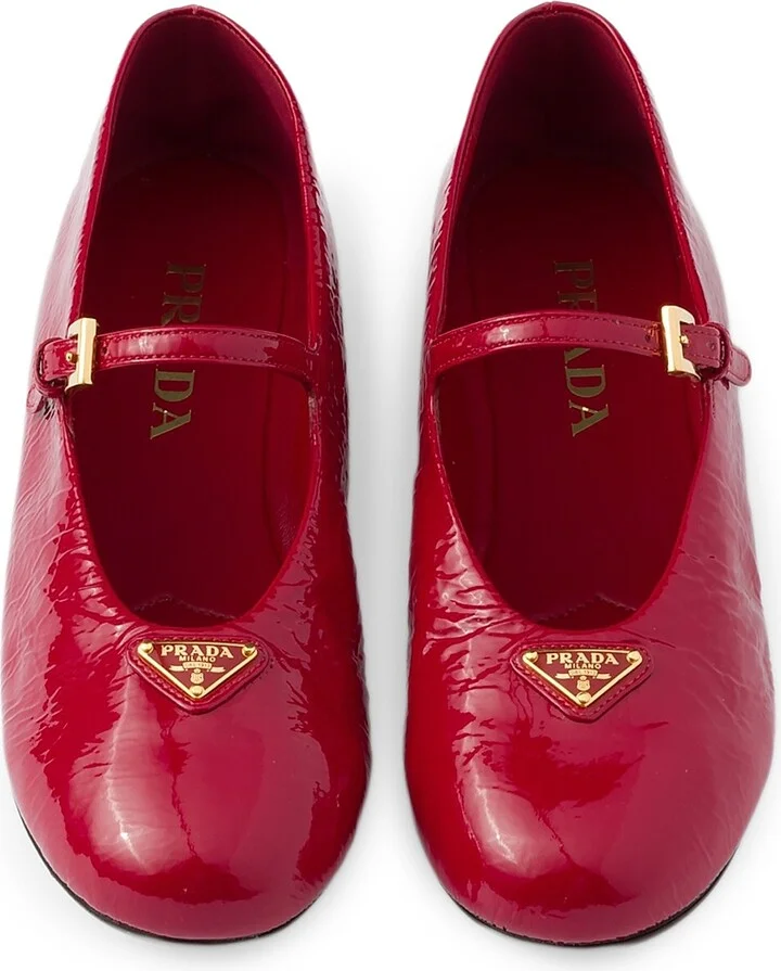Women's Patent Leather Ballerinas - Red - Size 6 - Image 2