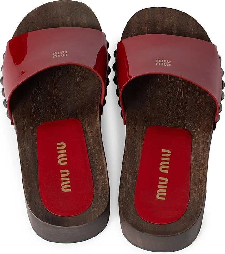 Women's Patent Leather Clogs - Black - Size 6 - Image 8