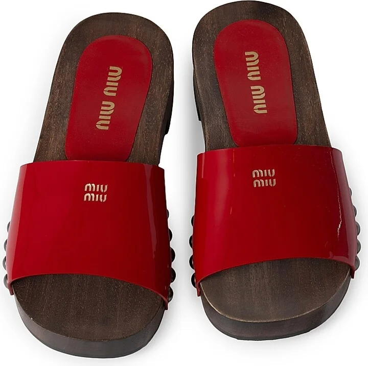 Women's Patent Leather Clogs - Black - Size 6 - Image 9