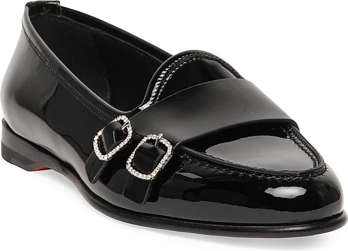 Women's Patent Leather Loafers - Black - Size 6 - Image 2